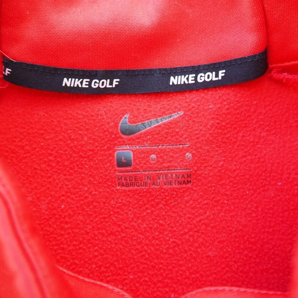 Nike Golf Thermafit 1/2 Zip Fleece Pullover Men's L Red /‎ Grey